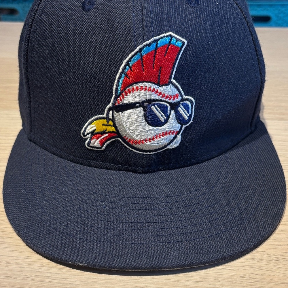 Baseballism Navy Blue Baseball Cap with Major League Embroidered Logo 7 1/8